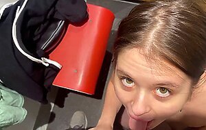 Toni billl, excited babe sucked me all the cum in the mall