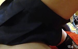Lol upskirt, seduced a schoolgirl in a mini-skirt for a striptease, bj and intense fucked cumshot