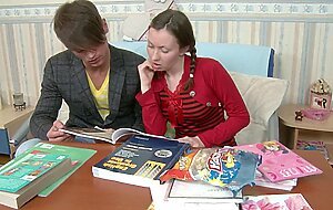 Cbd media, russian teen studying at home with her classmate and decides to have an anal sex