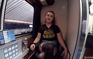 Catarina petrov fucks jerry's massive dick on a train in public!