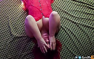 Lovemealots, sex with my favorite doll in a red corset. i love it when she orgasms with a squirt