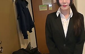 Hina-chan 20 yrs old in a recruit suit and princess cut is made to dress vulgarly and performs nakadashi while still in her clothes [sakaisakai]!