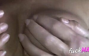 riding a cunt-dripping creampie close up